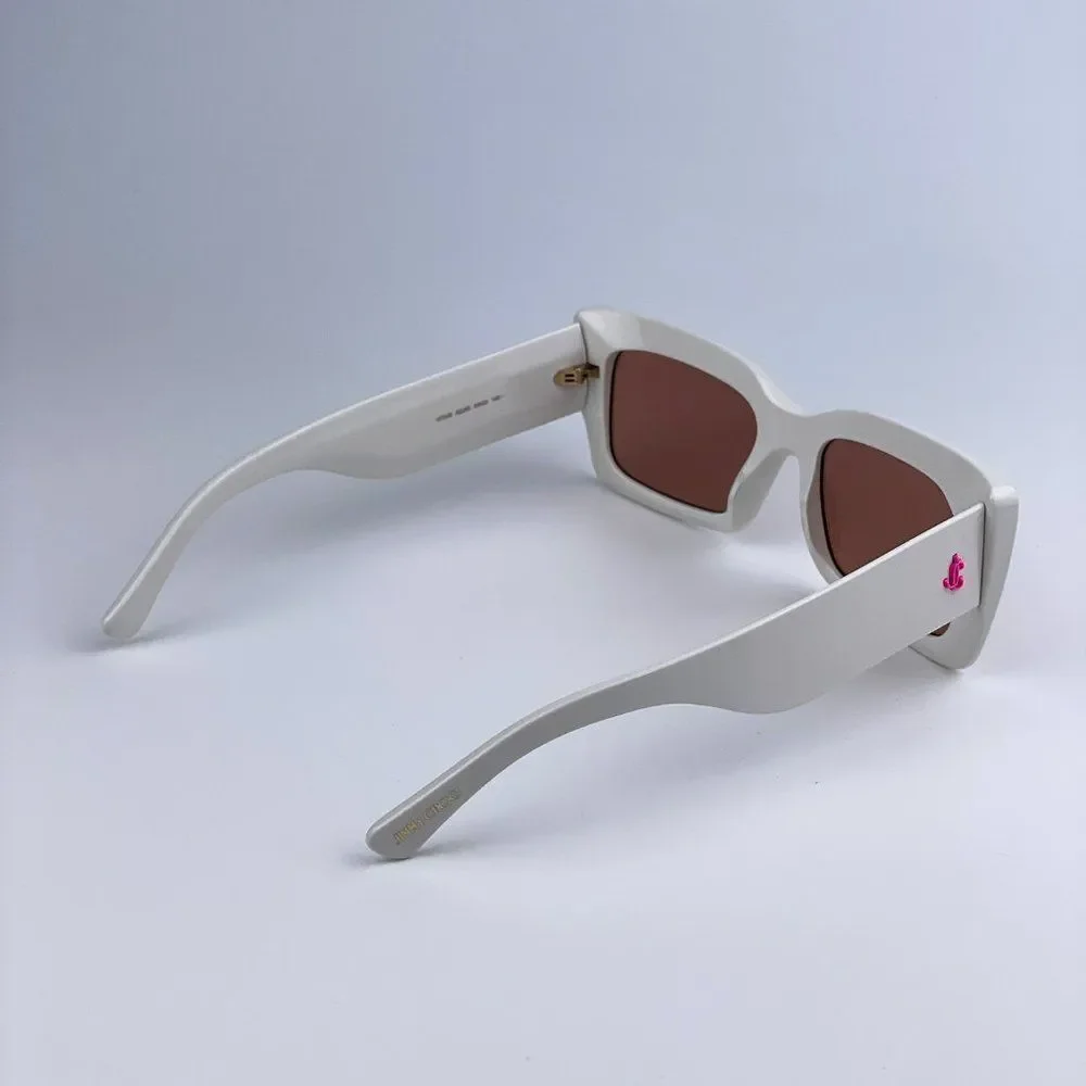 🔥 Jimmy Choo VITA/S SZJ Sunglasses Ivory Burgundy Rectangle Women